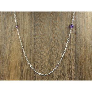 16 Inch Sterling Silver Amethyst Pearl Garnet Citrine Small Stones Necklace
